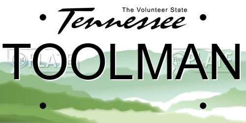 TOOLMAN Tennessee License Plate