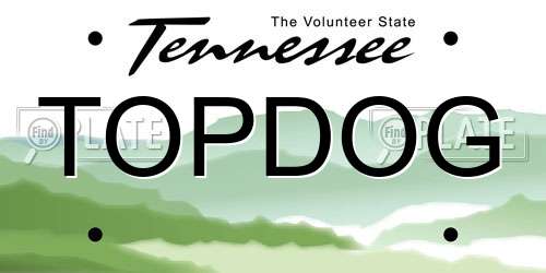 TOPDOG Tennessee License Plate