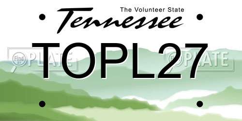 TOPL27 Tennessee License Plate