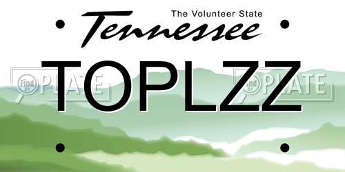 TOPLZZ Tennessee License Plate