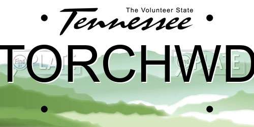 TORCHWD Tennessee License Plate