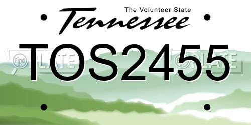 TOS2455 Tennessee License Plate