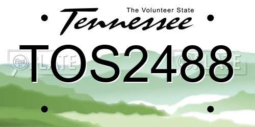 TOS2488 Tennessee License Plate