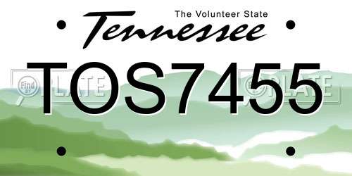TOS7455 Tennessee License Plate