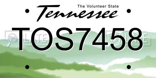 TOS7458 Tennessee License Plate