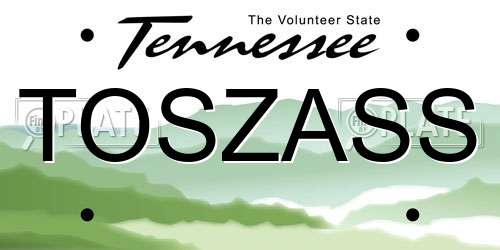 TOSZASS Tennessee License Plate