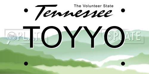 TOYYO Tennessee License Plate