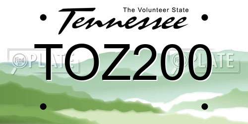 TOZ200 Tennessee License Plate