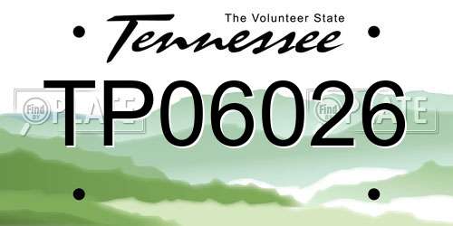 TP06026 Tennessee License Plate
