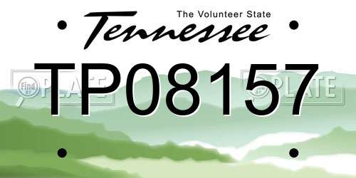 TP08157 Tennessee License Plate