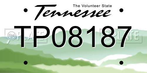 TP08187 Tennessee License Plate