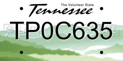 TP0C635 Tennessee License Plate