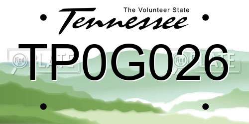 TP0G026 Tennessee License Plate