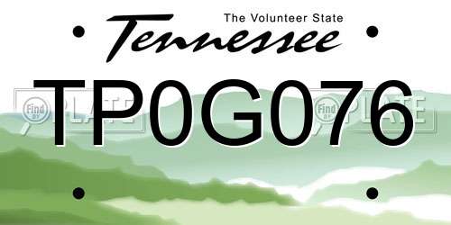 TP0G076 Tennessee License Plate