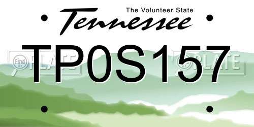 TP0S157 Tennessee License Plate