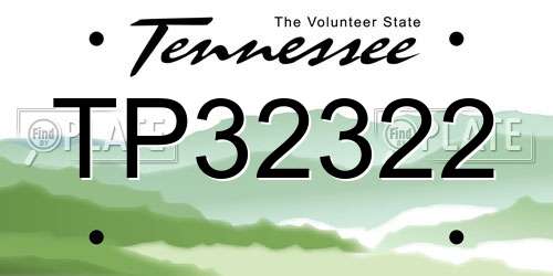 TP32322 Tennessee License Plate
