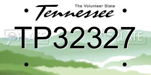 TP32327 Tennessee License Plate