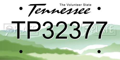 TP32377 Tennessee License Plate