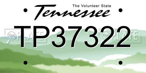 TP37322 Tennessee License Plate