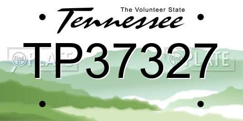 TP37327 Tennessee License Plate
