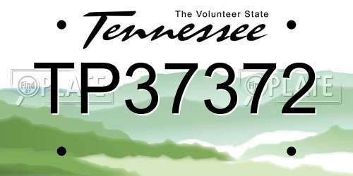 TP37372 Tennessee License Plate