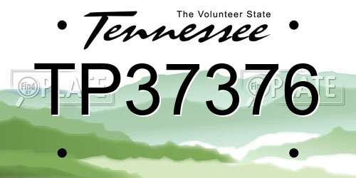 TP37376 Tennessee License Plate