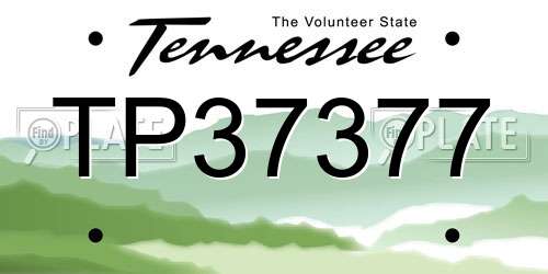TP37377 Tennessee License Plate