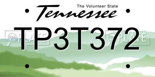TP3T372 Tennessee License Plate