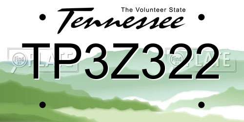 TP3Z322 Tennessee License Plate