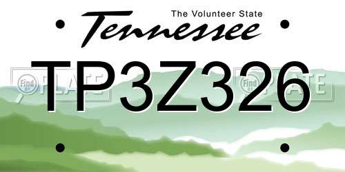 TP3Z326 Tennessee License Plate