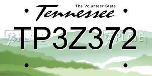 TP3Z372 Tennessee License Plate