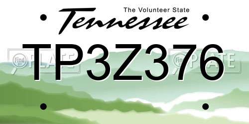 TP3Z376 Tennessee License Plate