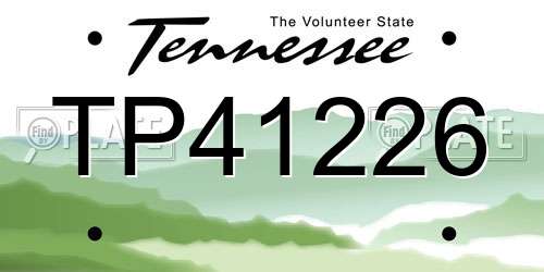 TP41226 Tennessee License Plate