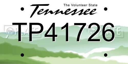 TP41726 Tennessee License Plate