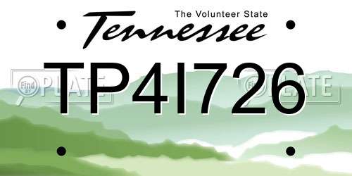TP4I726 Tennessee License Plate
