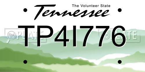 TP4I776 Tennessee License Plate
