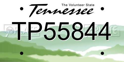 TP55844 Tennessee License Plate