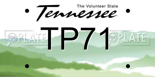 TP71 Tennessee License Plate