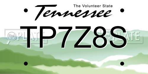 TP7Z8S Tennessee License Plate