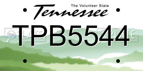 TPB5544 Tennessee License Plate
