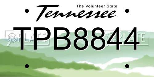 TPB8844 Tennessee License Plate