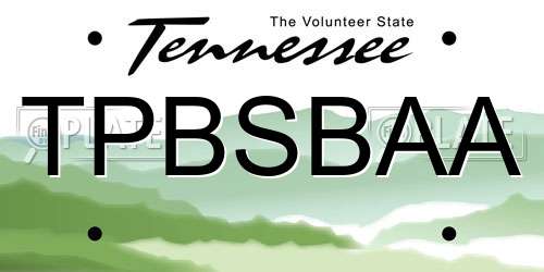 TPBSBAA Tennessee License Plate