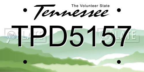 TPD5157 Tennessee License Plate