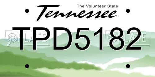 TPD5182 Tennessee License Plate