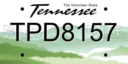 TPD8157 Tennessee License Plate