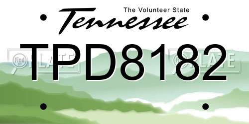 TPD8182 Tennessee License Plate