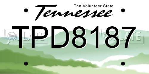 TPD8187 Tennessee License Plate