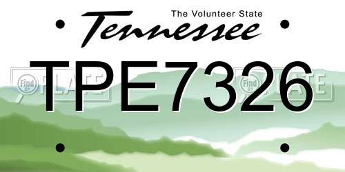 TPE7326 Tennessee License Plate
