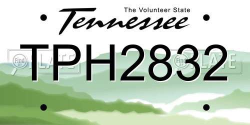 TPH2832 Tennessee License Plate