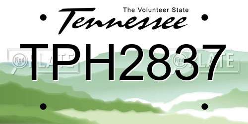 TPH2837 Tennessee License Plate